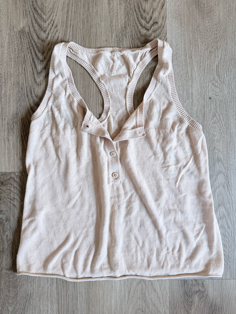 Alo Yoga Henley Tank Top in Light Beige